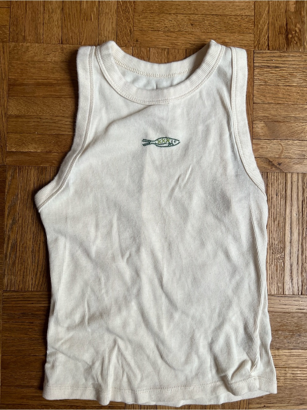 Embroidered fish tank top